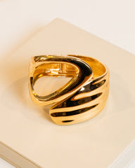 Maxi Bracelete Orgânico Liso Dourado