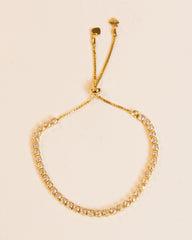 Pulseira Riviera Zircônia Gravata Banho Ouro 18K