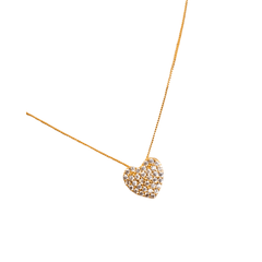 Conjunto Colar e Brincos Coração Cristal Ouro