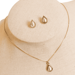 Conjunto Colar e Brincos Gota Ouro