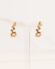 Argola Meia Lua Cravejada Zircônia Cristal Banho Ouro 18K