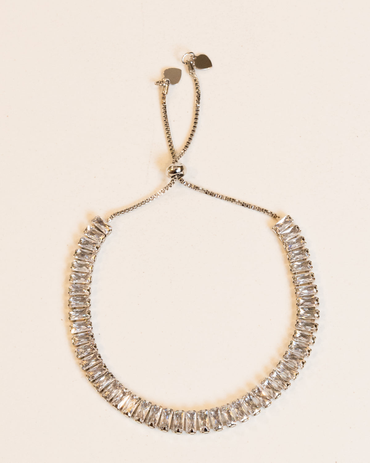 Pulseira Riviera Baguete Zircônia Gravata Banho Ródio Branco