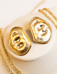 Brinco Orgânico Fosco Banho Ouro 18k