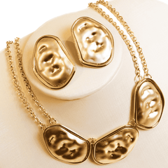 Colar Orgânico Fosco Ouro