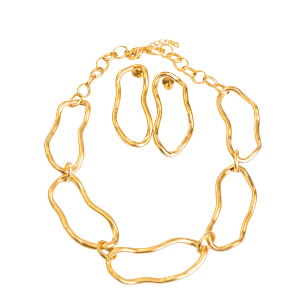 Conjunto Orgânico Vazado Fosco Ouro