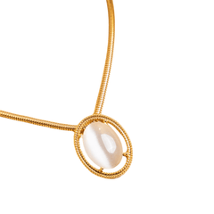 Conjunto Olho de Gato Oval Malha Ouro