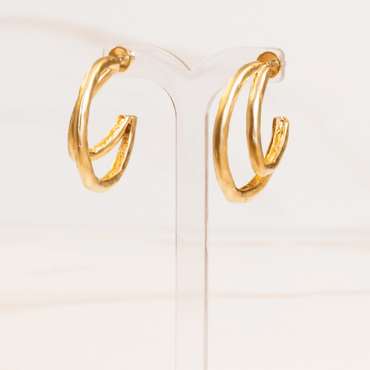 Argola Orgânica Fosca Ouro