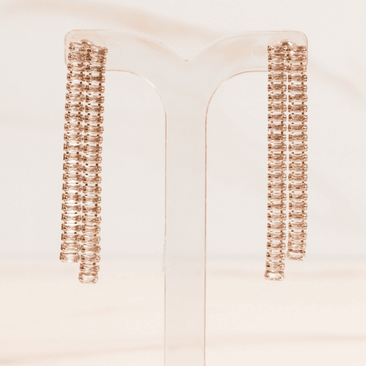 Brinco Riviera Baguete Retangular Ouro