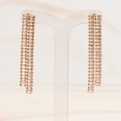 Brinco Riviera Baguete Retangular Ouro