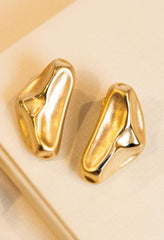 Brinco Orgânico Fosco Banho Ouro 18k